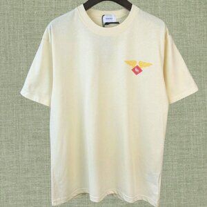 RHUDE MEN'S LIGHT YELLOW SHORT SLEEVE
